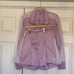 Adidas Pastel Purple Track Jacket and Shorts